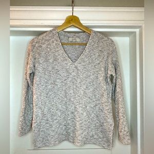 Loft grey v neck sweater size small